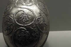Photo of Sassanid Empire's Coins,Mosaics,Silver relief,Jewelry and seals,Pottery and stucco sculpture&Textiles. The Exhibition entitled Les Perses Sassanides, Fastes d'un Empire Oublié exhibits at the Cernuschi, Museum Paris.More than 200 items are presented at the exhibition and borrowed from the most prestigious international collections from museums in the United States, Europe and Iran testify of the diversity of this sumptuous art and of its various influences combining ancient Greek and authentic Persian traditions.The Kings court was equally sumptuous with grand parties given for princes and nobles of allied kingdoms. This ostentatious splendor encourages more "minor" arts. Silver dishes encrusted by gold coins featuring the King, Cups and Amphora's decorated by symbols related to Mazdean religion ( Pre-Islamic monotheistic religion) or shows dancers, musicians and jesters. Fine Crockery, rich silk, ceremonial jewel encrusted swords and gold or silver coins are displayed at the exhibition.