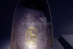 Photo of Sassanid Empire's Coins,Mosaics,Silver relief,Jewelry and seals,Pottery and stucco sculpture&Textiles. The Exhibition entitled Les Perses Sassanides, Fastes d'un Empire Oublié exhibits at the Cernuschi, Museum Paris.More than 200 items are presented at the exhibition and borrowed from the most prestigious international collections from museums in the United States, Europe and Iran testify of the diversity of this sumptuous art and of its various influences combining ancient Greek and authentic Persian traditions.The Kings court was equally sumptuous with grand parties given for princes and nobles of allied kingdoms. This ostentatious splendor encourages more "minor" arts. Silver dishes encrusted by gold coins featuring the King, Cups and Amphora's decorated by symbols related to Mazdean religion ( Pre-Islamic monotheistic religion) or shows dancers, musicians and jesters. Fine Crockery, rich silk, ceremonial jewel encrusted swords and gold or silver coins are displayed at the exhibition.