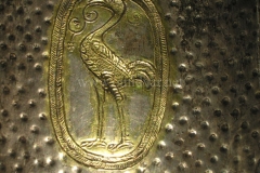 Photo of Sassanid Empire's Coins,Mosaics,Silver relief,Jewelry and seals,Pottery and stucco sculpture&Textiles. The Exhibition entitled Les Perses Sassanides, Fastes d'un Empire Oublié exhibits at the Cernuschi, Museum Paris.More than 200 items are presented at the exhibition and borrowed from the most prestigious international collections from museums in the United States, Europe and Iran testify of the diversity of this sumptuous art and of its various influences combining ancient Greek and authentic Persian traditions.The Kings court was equally sumptuous with grand parties given for princes and nobles of allied kingdoms. This ostentatious splendor encourages more "minor" arts. Silver dishes encrusted by gold coins featuring the King, Cups and Amphora's decorated by symbols related to Mazdean religion ( Pre-Islamic monotheistic religion) or shows dancers, musicians and jesters. Fine Crockery, rich silk, ceremonial jewel encrusted swords and gold or silver coins are displayed at the exhibition.
