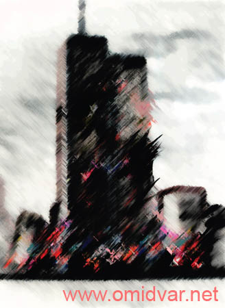 Digital painting of \"Do not forget 11 september\" By Dr.Omidvar
