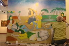 Iranian Traditional Artist-painting-gahve khaneh(coffee house) Saba Gallery of Tehran photographer: Ata Omidvar 2007