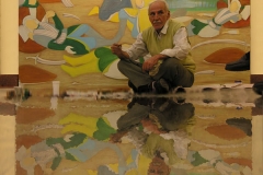 Iranian Traditional Artist-painting-gahve khaneh(coffee house) Saba Gallery of Tehran photographer: Ata Omidvar 2007