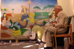 Iranian Traditional Artist-painting-gahve khaneh(coffee house) Saba Gallery of Tehran photographer: Ata Omidvar 2007