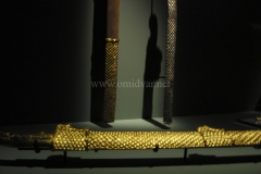 Photo of Sassanid Empire's Coins,Mosaics,Silver relief,Jewelry and seals,Pottery and stucco sculpture&Textiles. The Exhibition entitled Les Perses Sassanides, Fastes d'un Empire Oublié exhibits at the Cernuschi, Museum Paris.More than 200 items are presented at the exhibition and borrowed from the most prestigious international collections from museums in the United States, Europe and Iran testify of the diversity of this sumptuous art and of its various influences combining ancient Greek and authentic Persian traditions.The Kings court was equally sumptuous with grand parties given for princes and nobles of allied kingdoms. This ostentatious splendor encourages more "minor" arts. Silver dishes encrusted by gold coins featuring the King, Cups and Amphora's decorated by symbols related to Mazdean religion ( Pre-Islamic monotheistic religion) or shows dancers, musicians and jesters. Fine Crockery, rich silk, ceremonial jewel encrusted swords and gold or silver coins are displayed at the exhibition.
